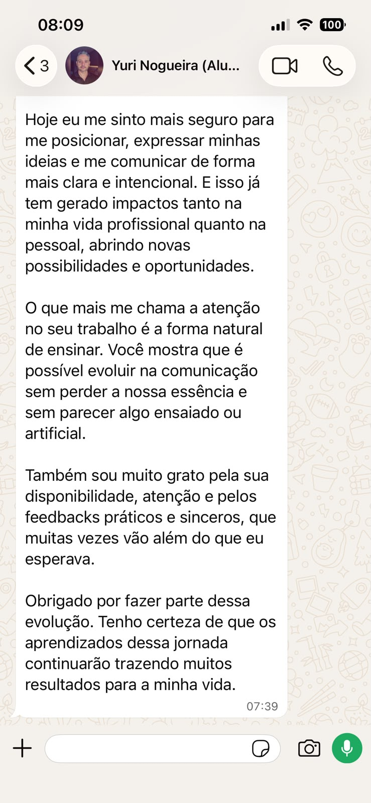 Depoimento de Yuri Nogueira